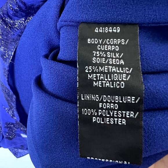 Monique Lhuillier Azurite Long-Sleeve Tie-Back Short Dress Size 4 NWT - Picture 4 of 10